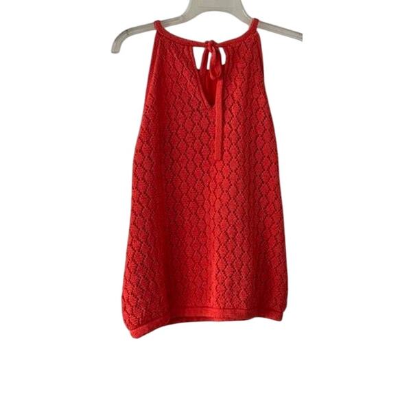 Boston Proper Coral Crochet Halter Top Size M Lined - Picture 3 of 16